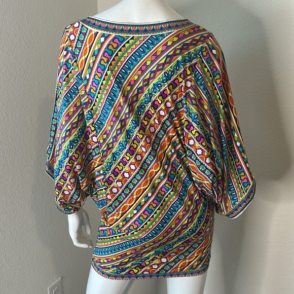 Trina Turk Peruvian, striped kimono swimsuit, cover-up dress size S - Picture 4 of 8
